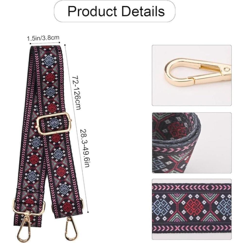 Geometric Pattern Adjustable Purse Strap - Picture 6 of 6
